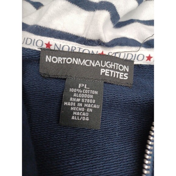 Norton Mcnaughton Petite PL PS Track Suit Blue White Jacket Pants - Picture 5 of 7